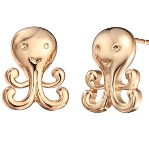 Gold Octopus Studs Earrings